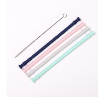 Hot Selling Eco Friendly Portable Collapsible Drinking Straw Foldable Silicone Straw