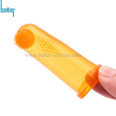 Liquid Silicone Finger Infant/Child/Baby/Children/Kids Oral Bristle Toothbrushes with Cases